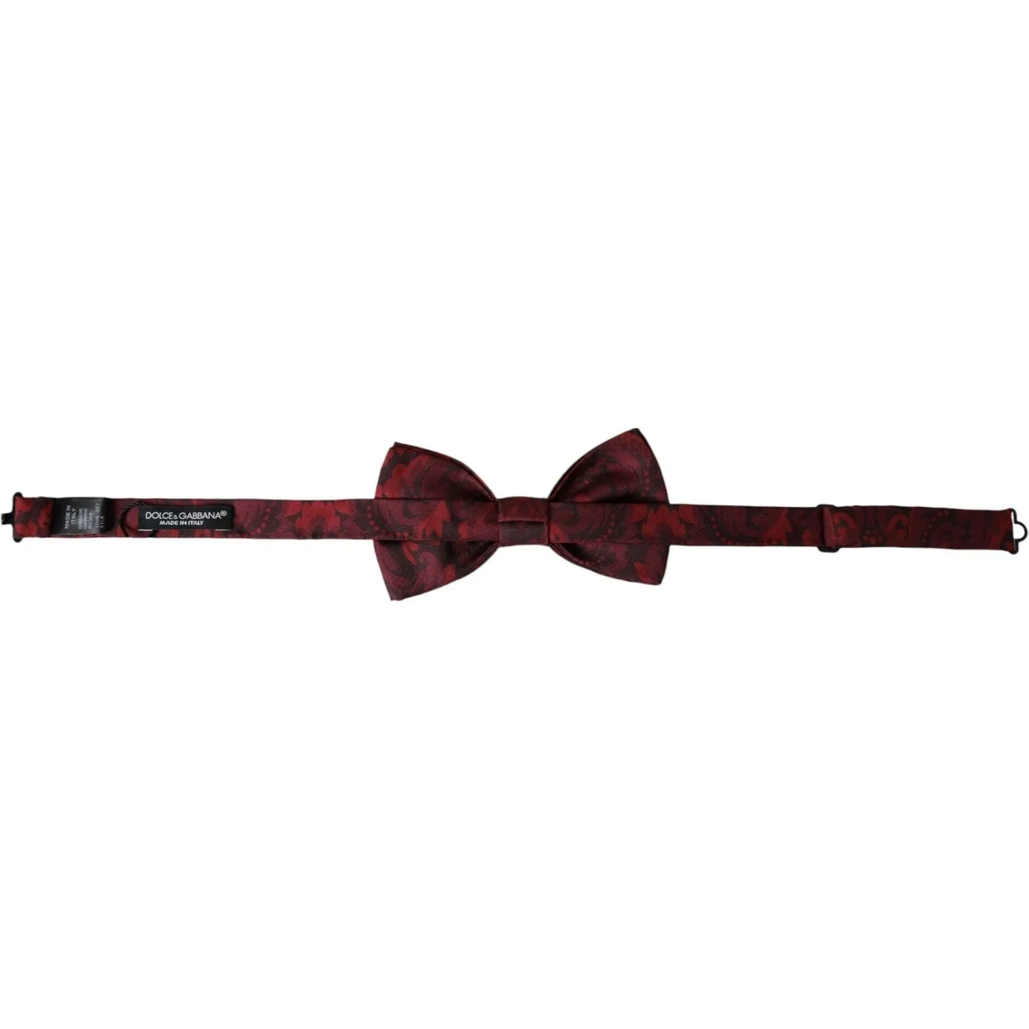 Dolce & Gabbana Red Silk Floral Adjustable Neck Men Bow Tie