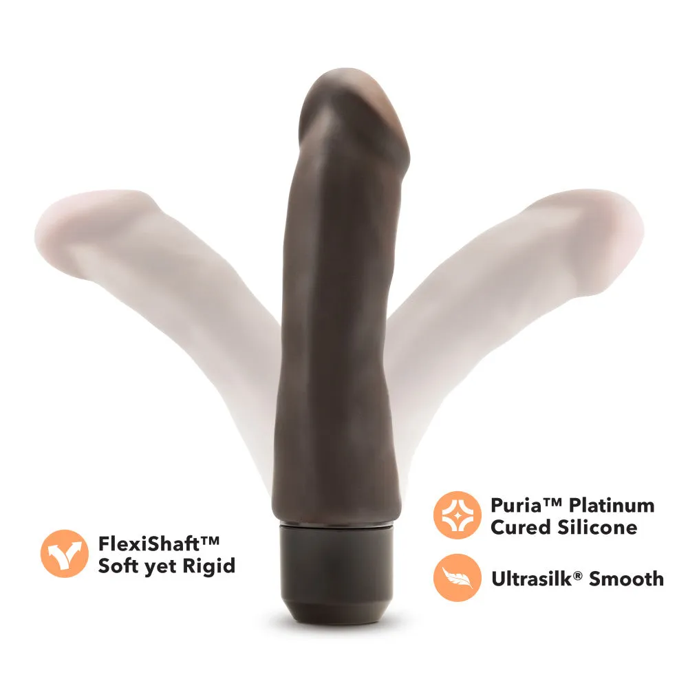 Dr. Skin Silicone By Blush® | Brown 7.75-Inch Long Vibrating Dildo