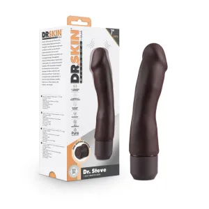 Dr. Skin Silicone By Blush® | Brown 7.75-Inch Long Vibrating Dildo