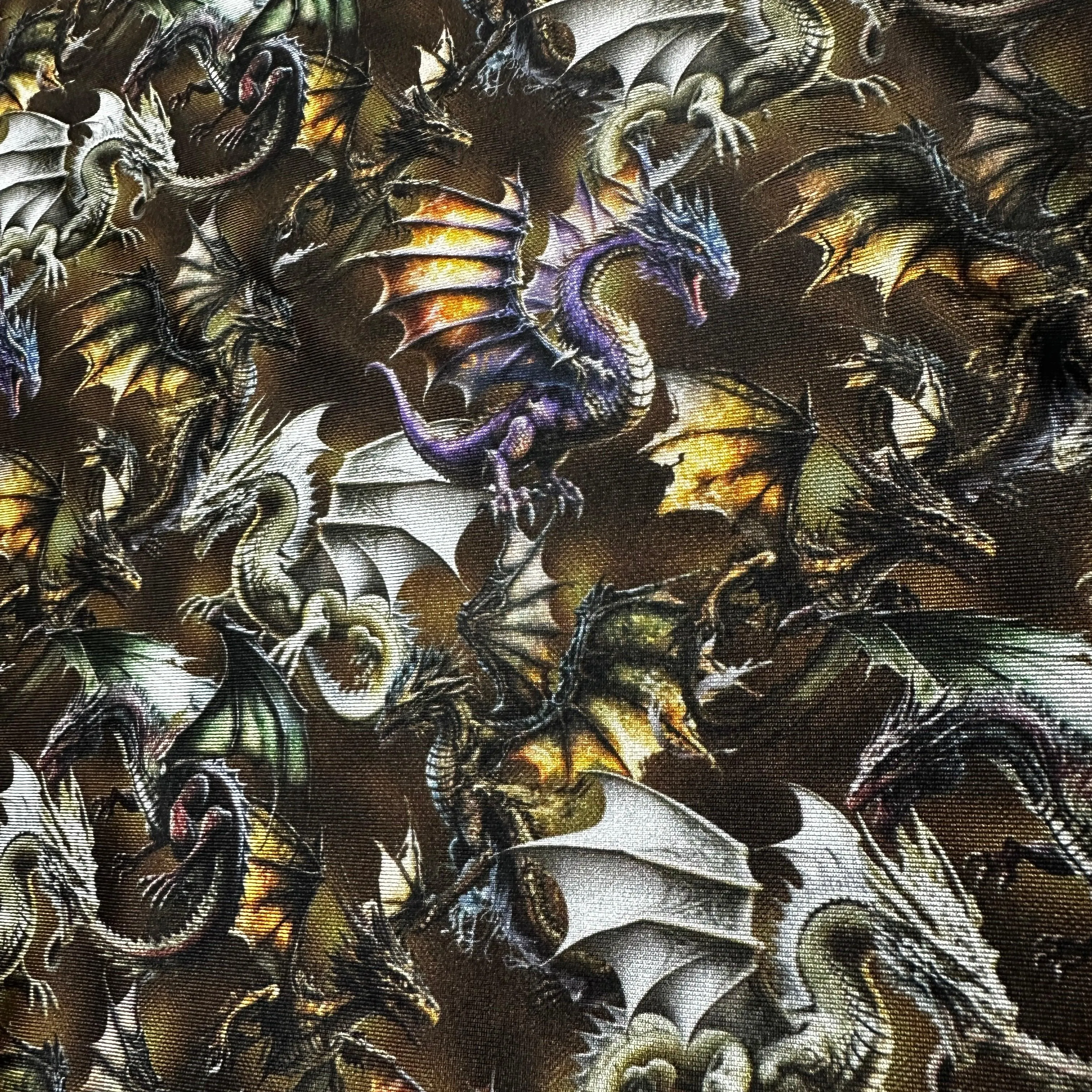 Dragon Toss on Double Brushed Polyester Jersey Fabric