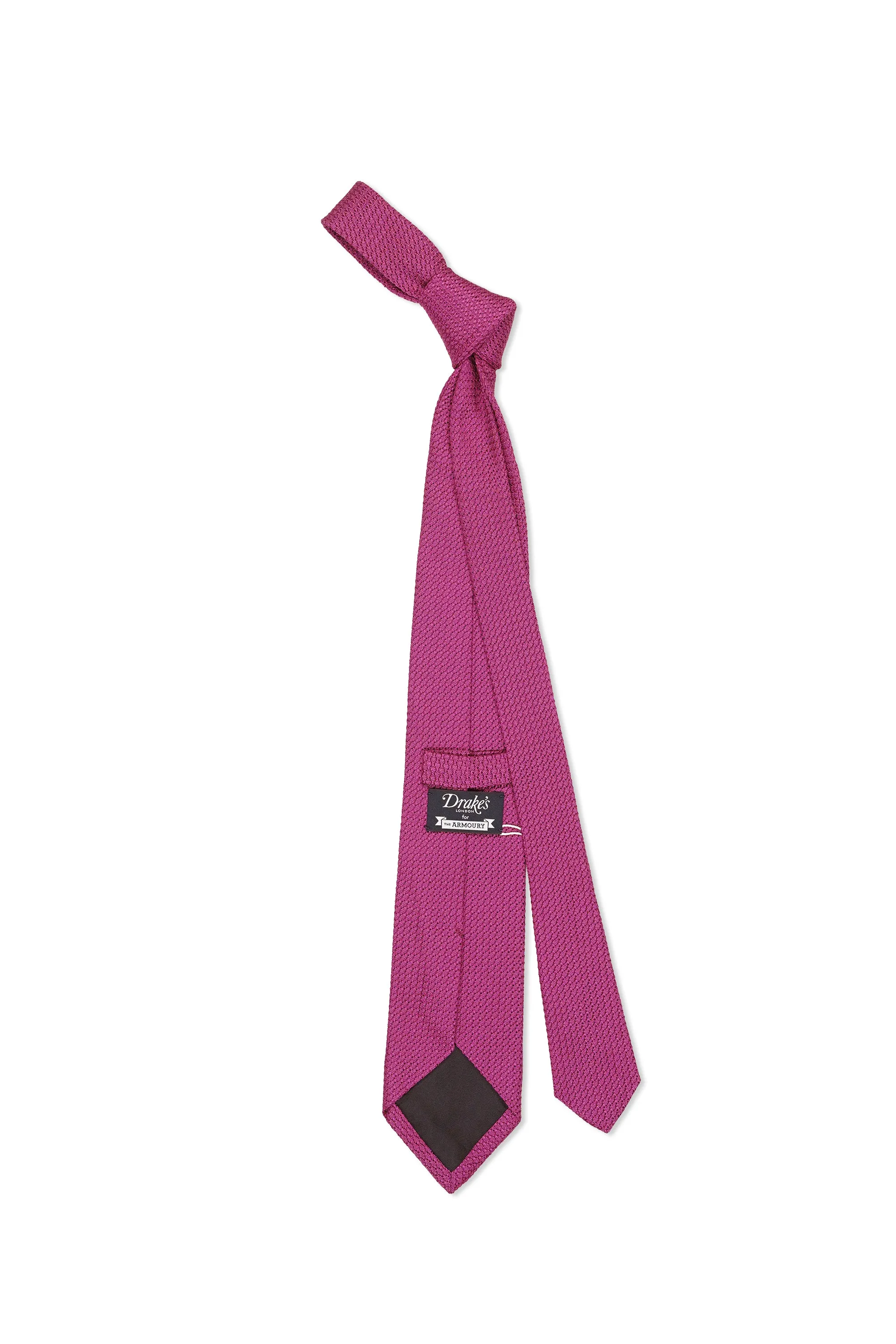 Drake's Grossa Grenadine Fuchsia Silk Knit Tie