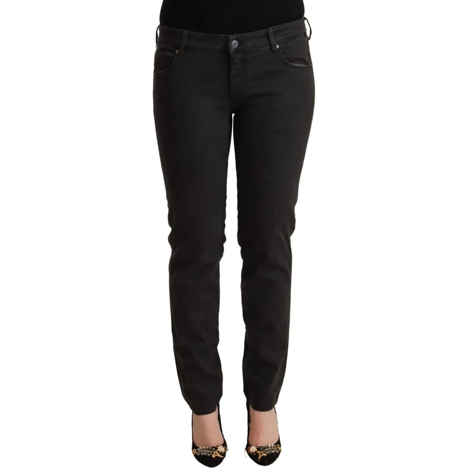 Ermanno Scervino Chic Black Low Waist Skinny Denim