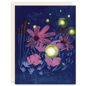 Fireflies Indigo Printed Card