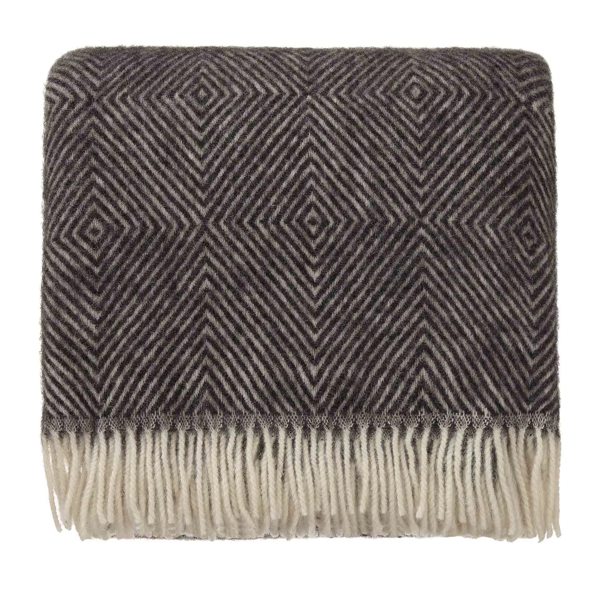 Gotland Dia Wool Blanket [Black/Cream]