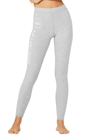 Graphic High-Waist Alosoft Flow Legging - Zinc Heather/White