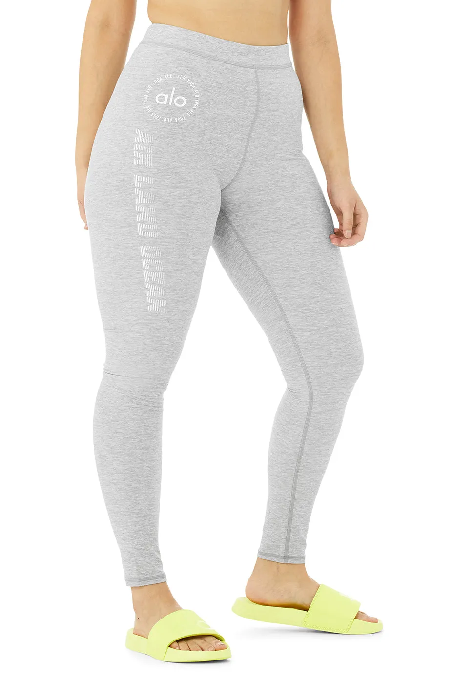 Graphic High-Waist Alosoft Flow Legging - Zinc Heather/White