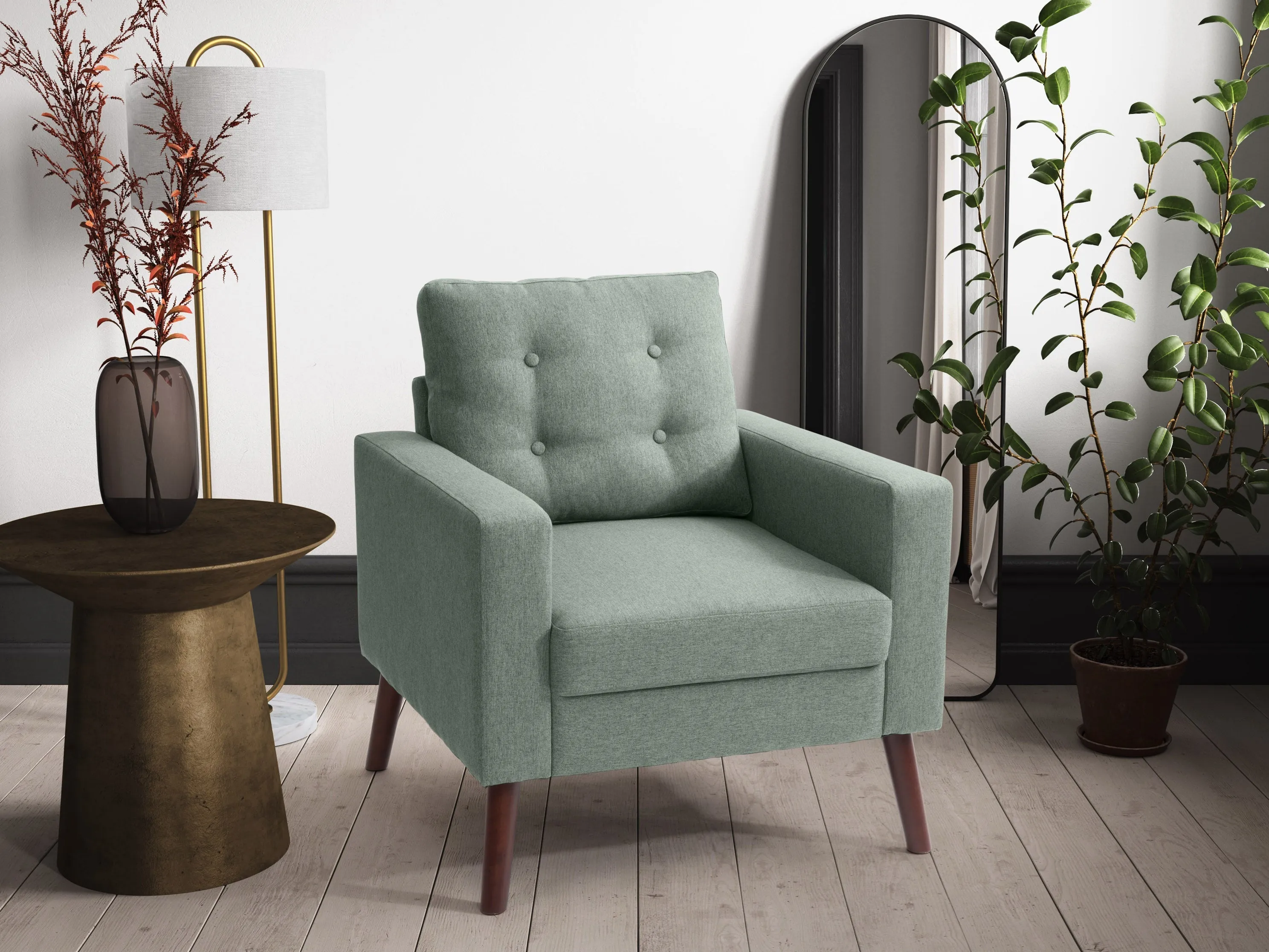 Green Tufted Accent Chair