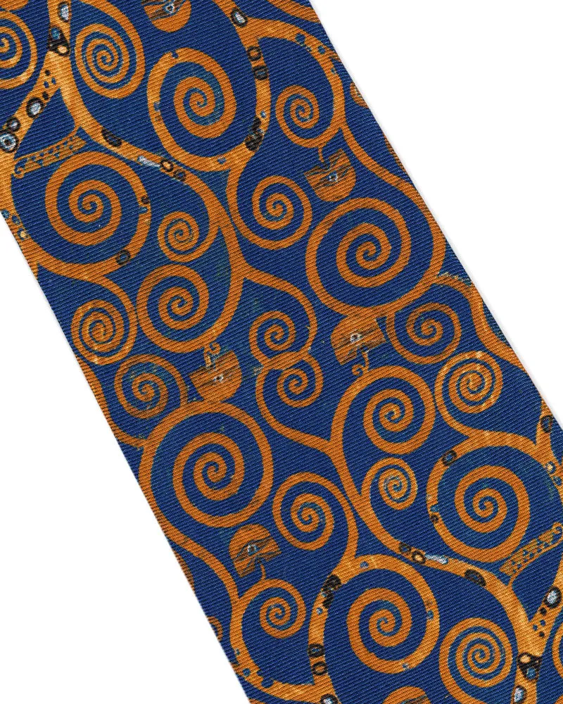 Gustav Klimt Tree of Life Silk Tie - Blue