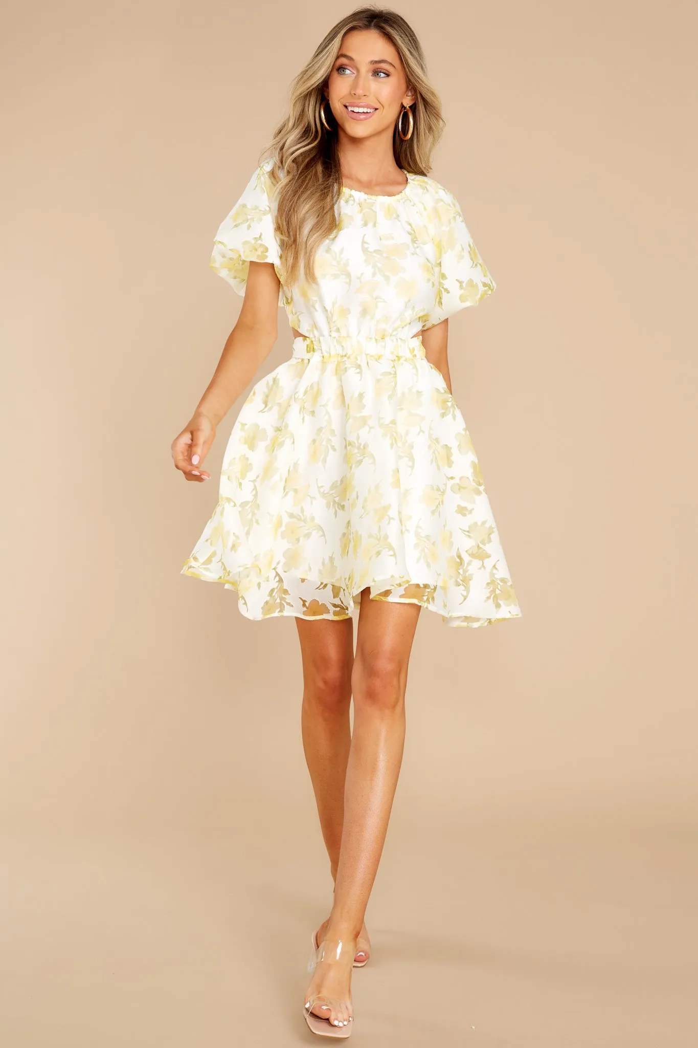 Her Own Fairytale Yellow Floral Print Dress