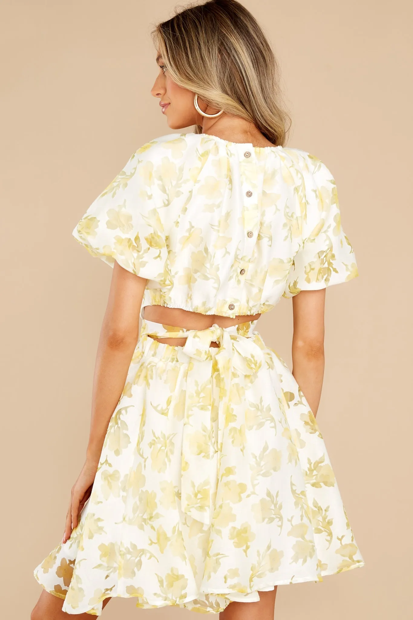 Her Own Fairytale Yellow Floral Print Dress