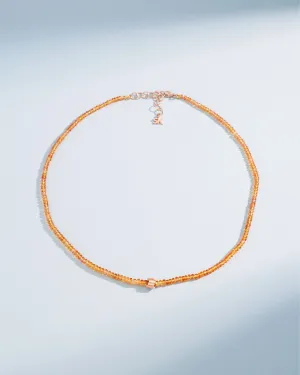 Infinite Beaded Citrine & Mini Golden Rondelle Necklace