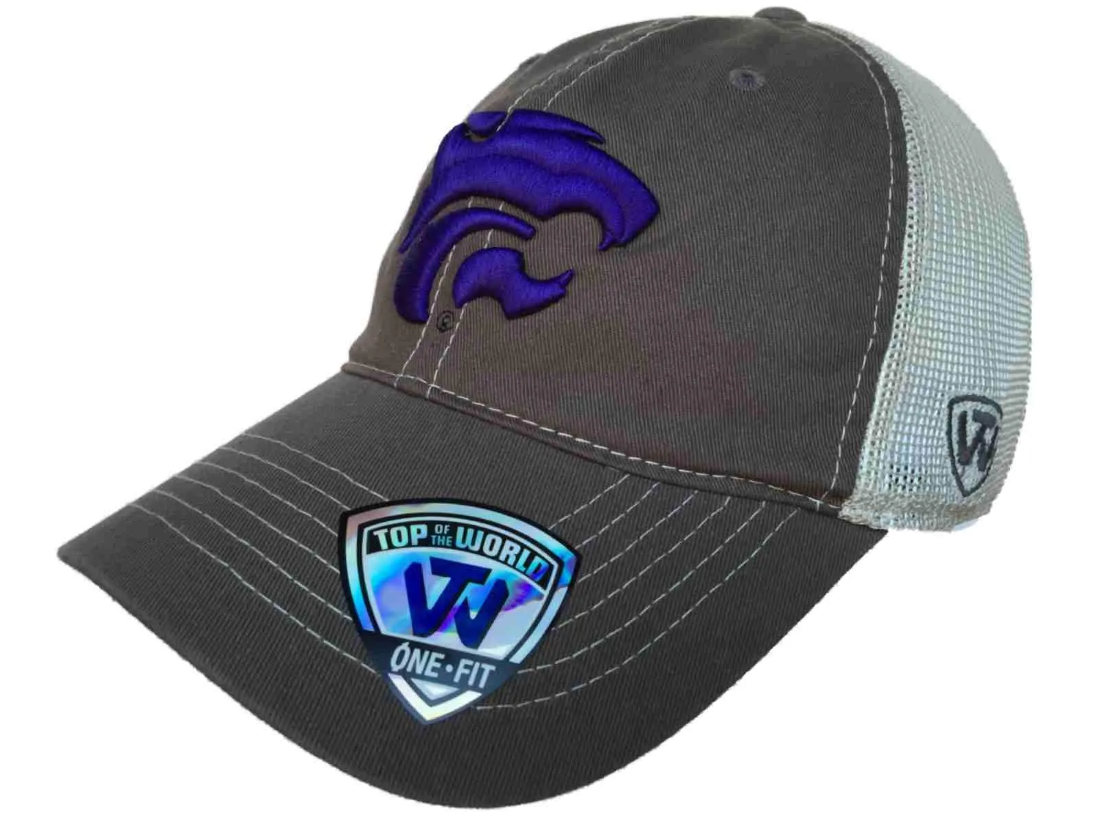 Kansas State Wildcats TOW Gray Putty Two Tone Mesh One Fit Flexfit Hat Cap