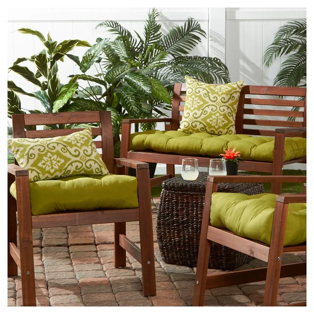 Kensington Garden 20"x20" Solid Outdoor Chair Cushion Kiwi: UV & Water-Resistant, Patio Furniture Comfort