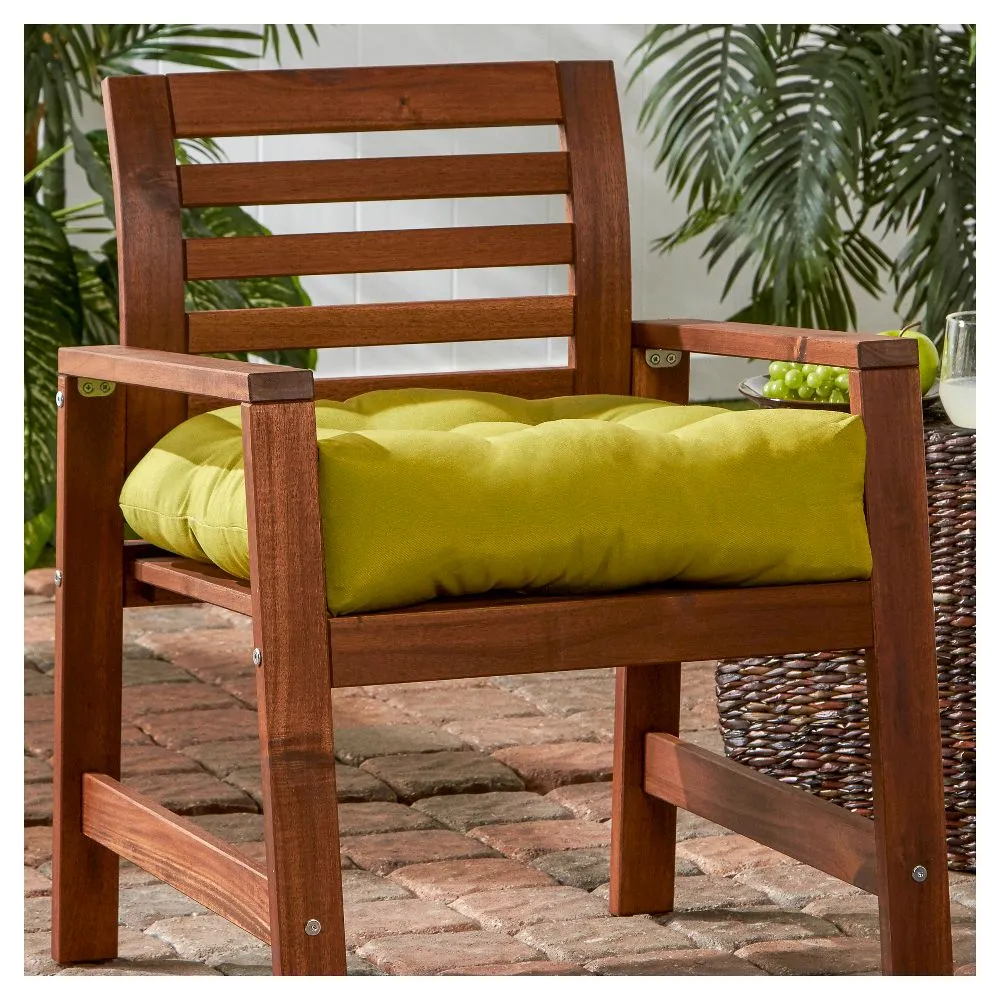 Kensington Garden 20"x20" Solid Outdoor Chair Cushion Kiwi: UV & Water-Resistant, Patio Furniture Comfort