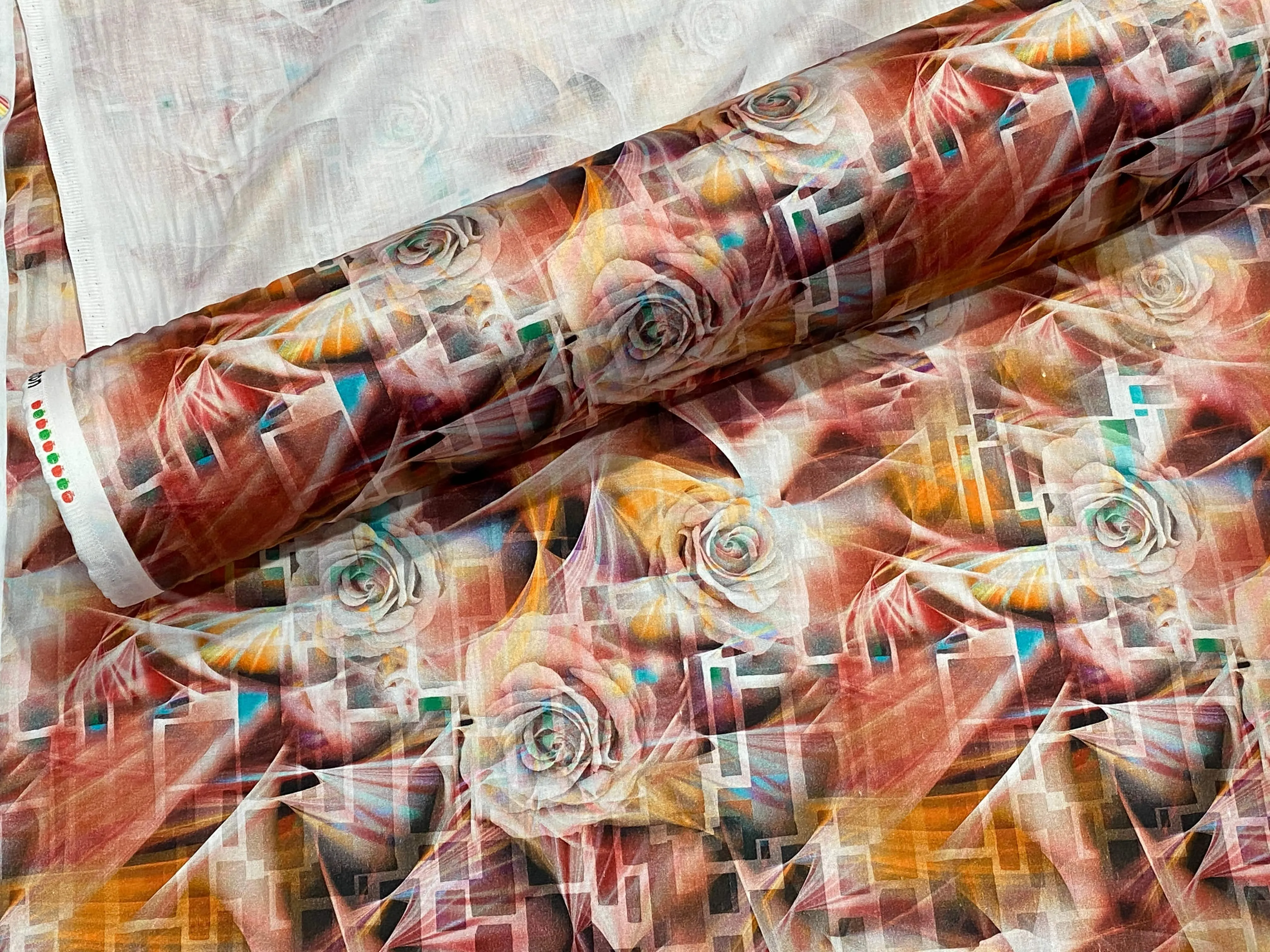 Large Roses- Digital Printed Cotton Satin