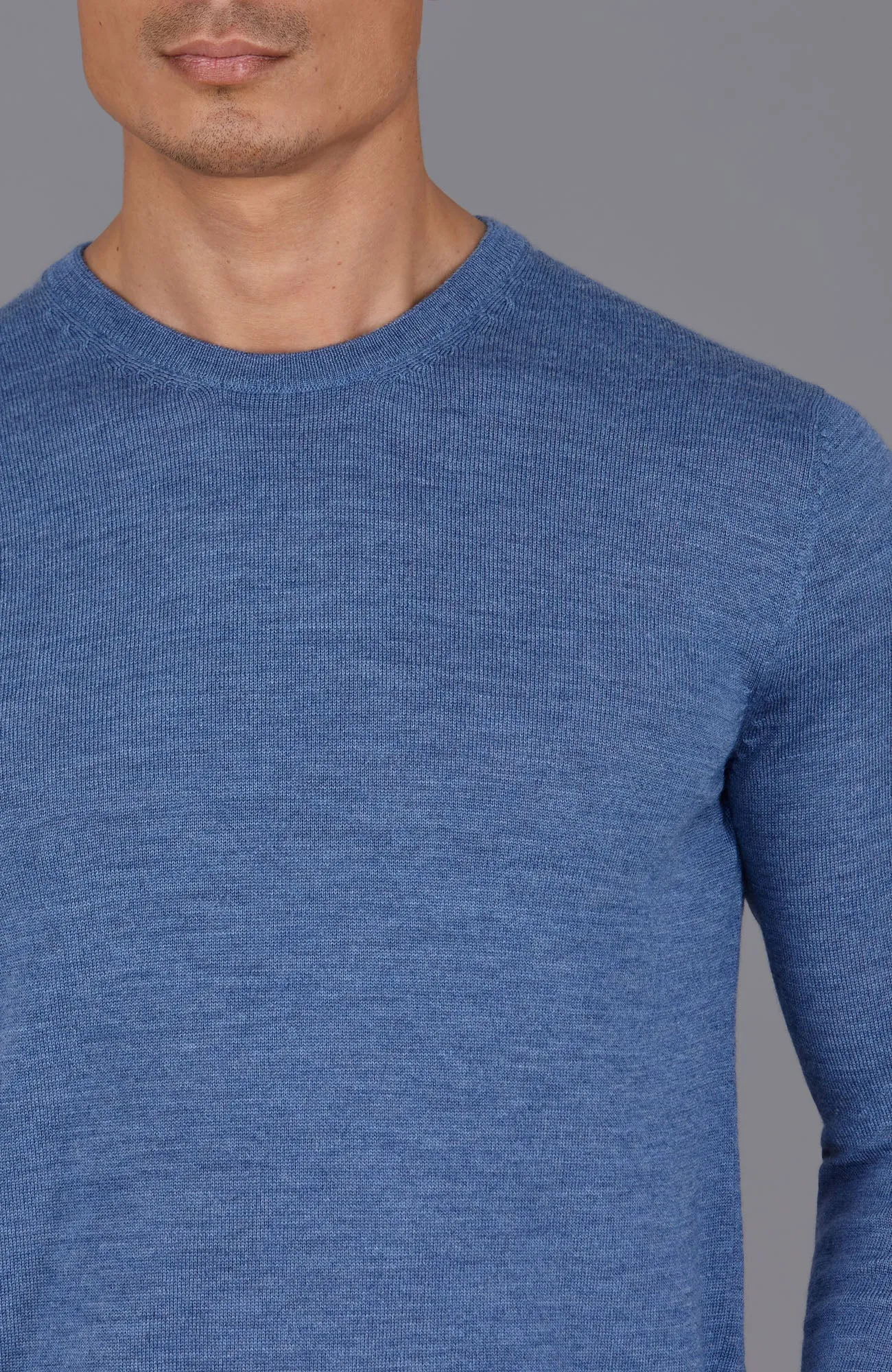 Mens Extra Fine Merino Wool Crew Neck Jumper