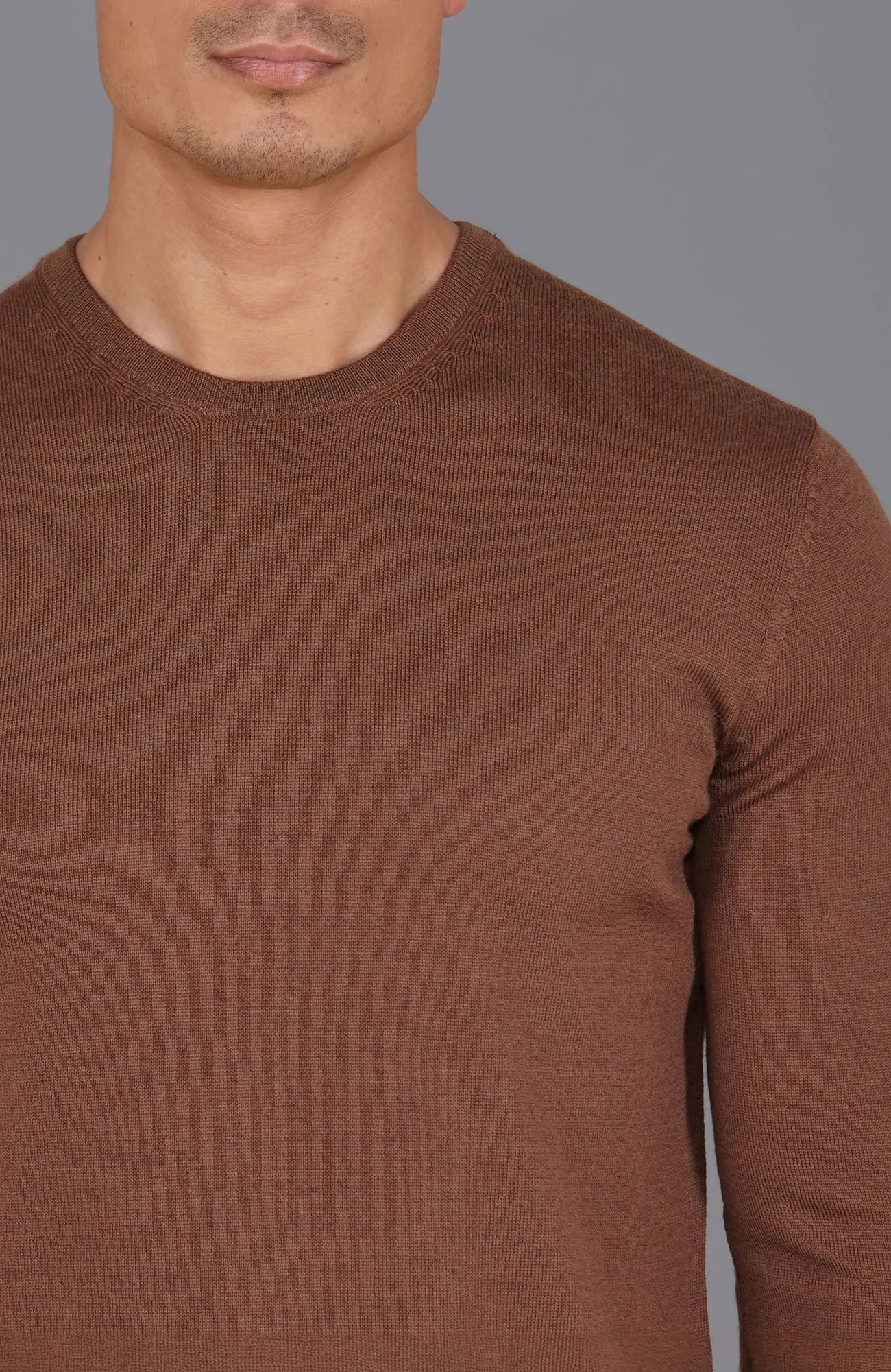 Mens Extra Fine Merino Wool Crew Neck Jumper