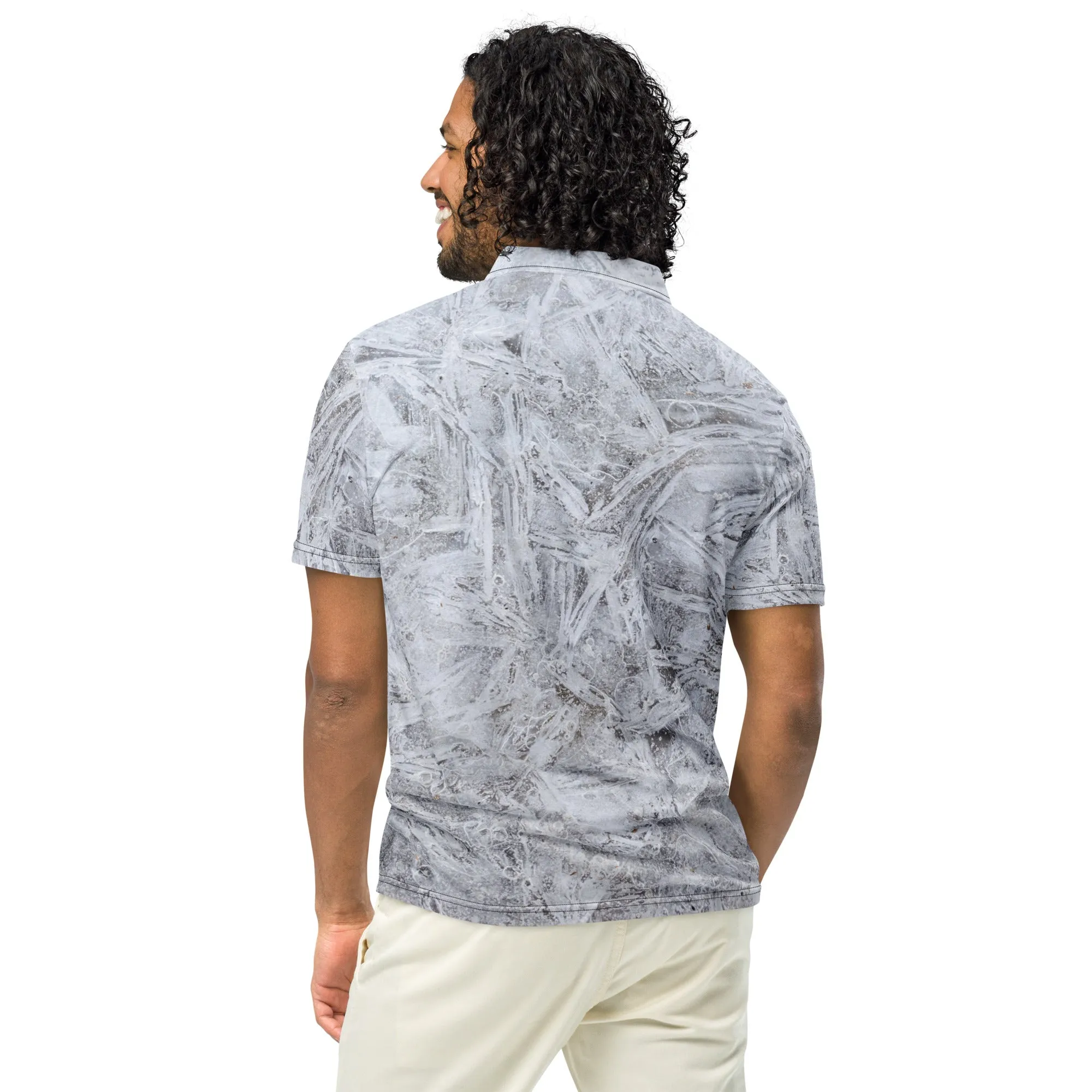 Men’s Slim Fit Polo Shirt Gray Modern Design, lioness-love