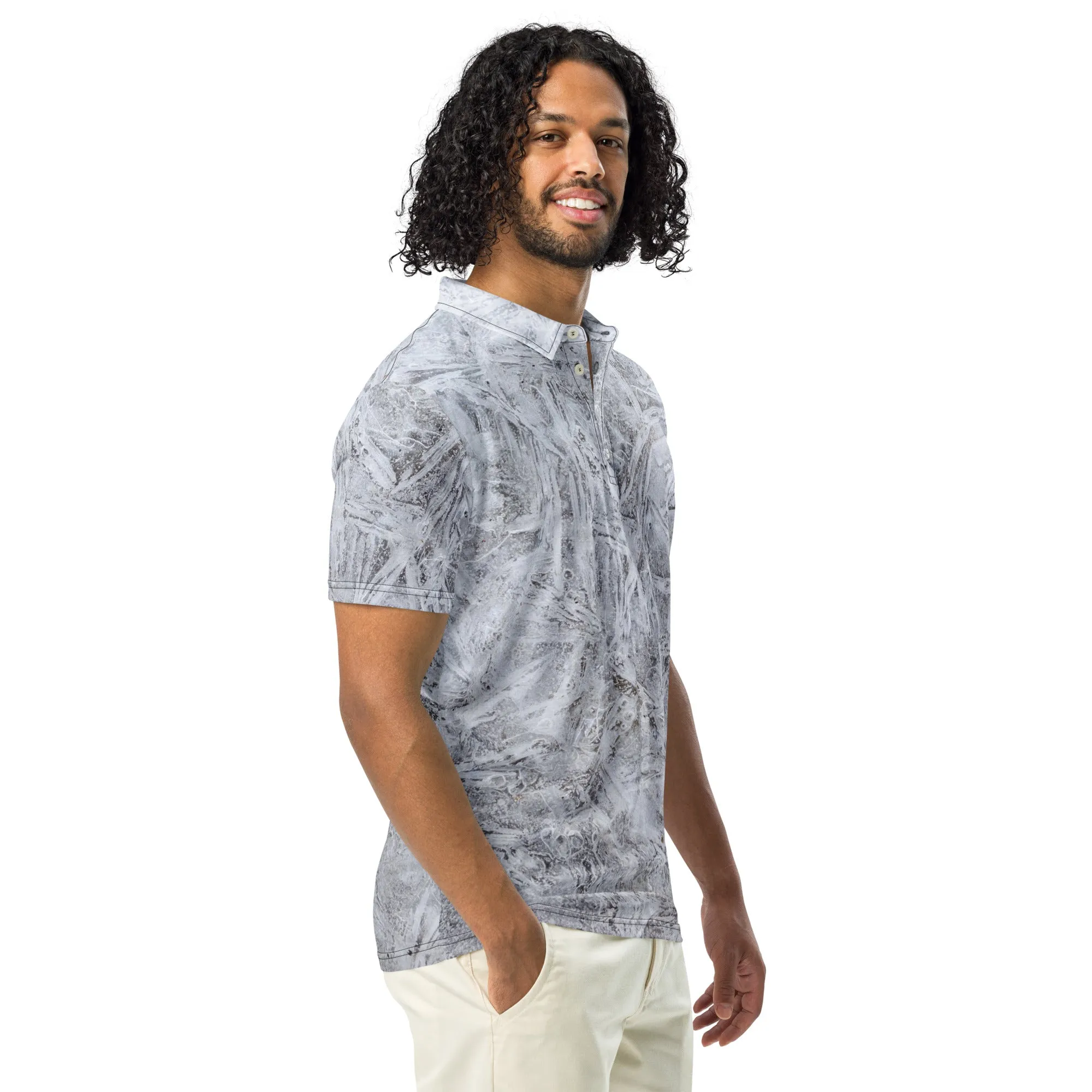 Men’s Slim Fit Polo Shirt Gray Modern Design, lioness-love