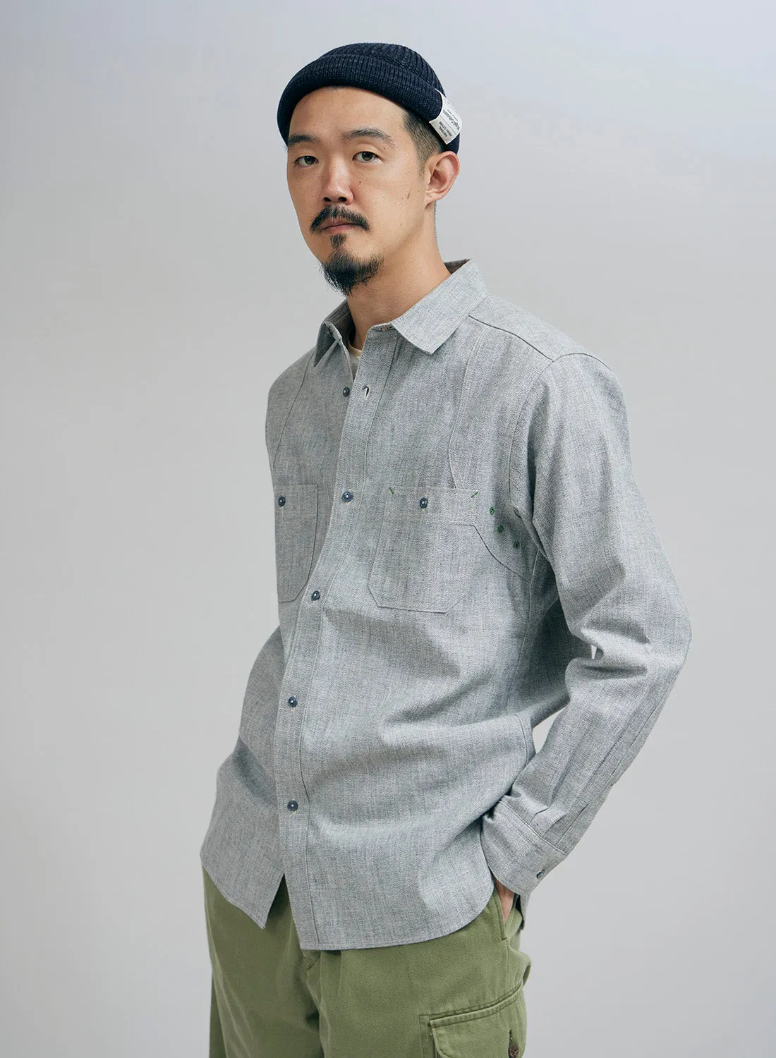 New Medical Shirt Salt & Pepper in Light Grey