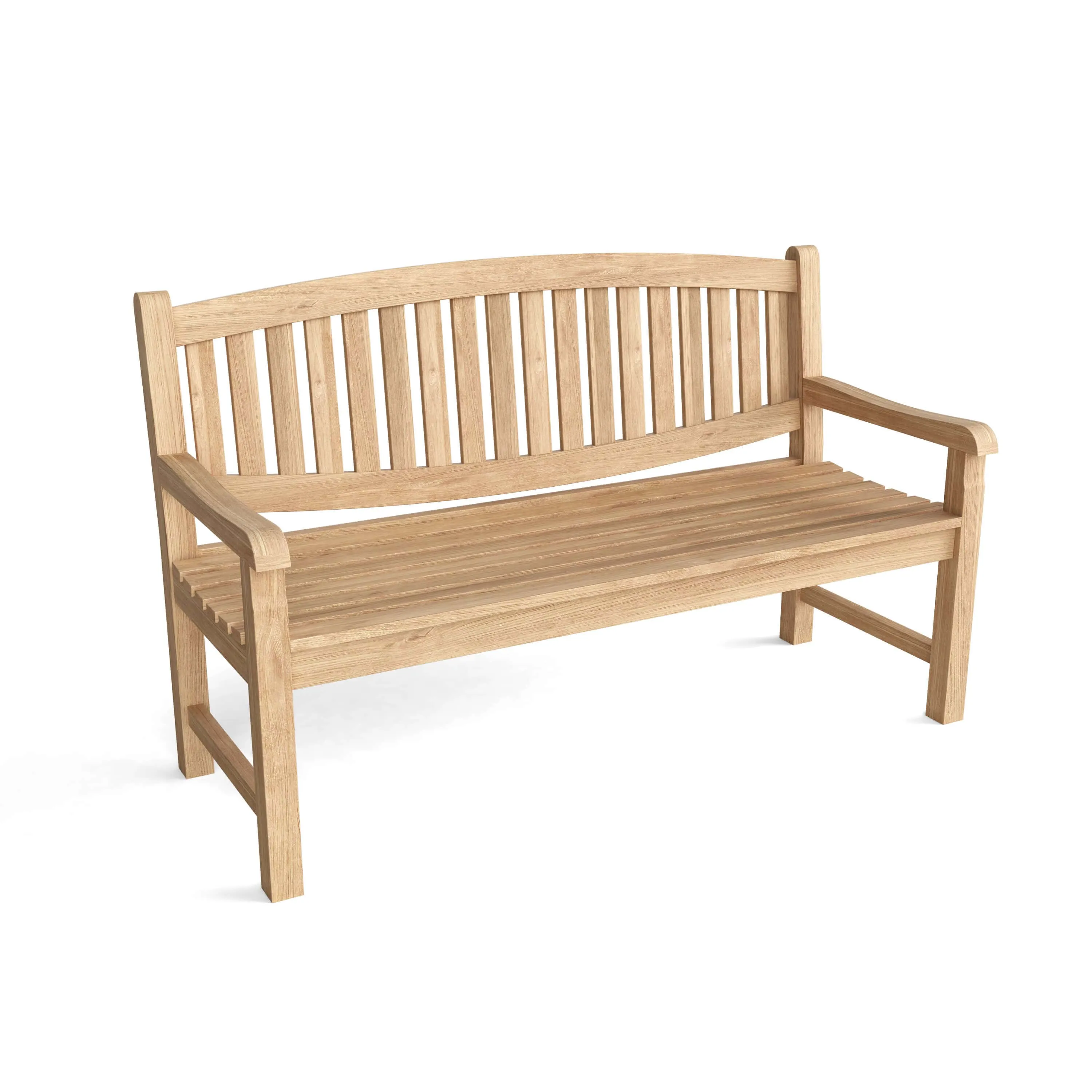 Noteworthy Kingston 3-Seater Bench, 35 H x 59 W x 23 L, Crafted In Teak & Sanded Smooth To Natural Form, Arrives In 5 - 9 Working Days.