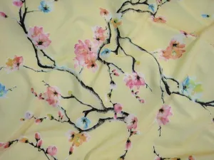 Oriental Flowers Summer Crepe - 1.72 Mtr Remnant