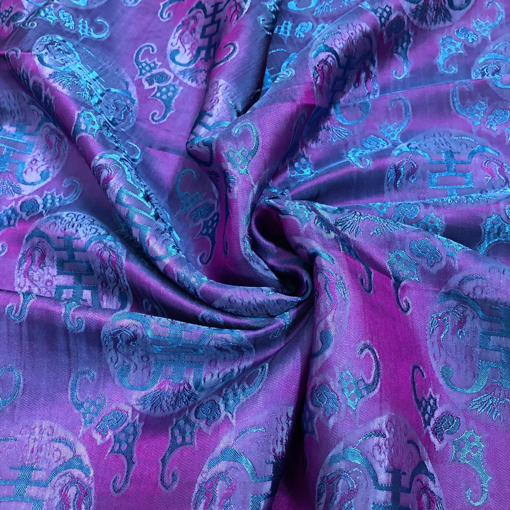 PATTERN MULBERRY SILK fabric by the yard - Purple pattern silk - Handmade fabric – Dress making – Silk for sewing - Gift for her