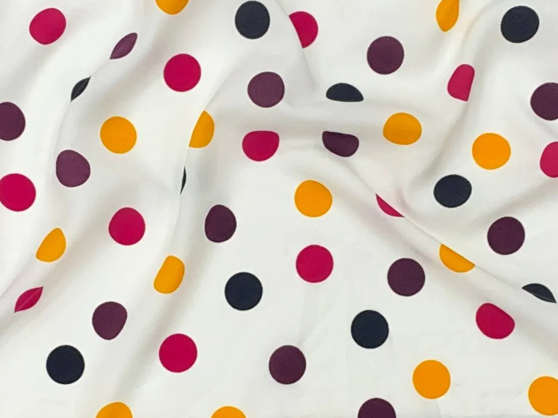 Polka Dots - Clearance Printed Crepe - SECONDS