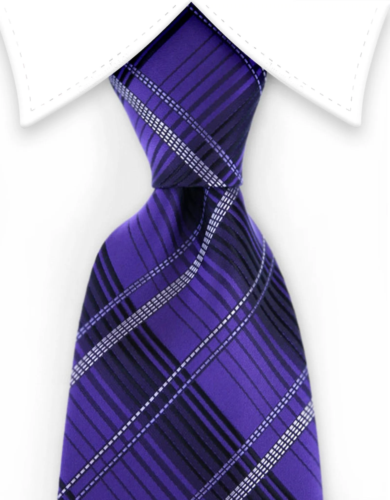 Purple & Black Plaid Tie