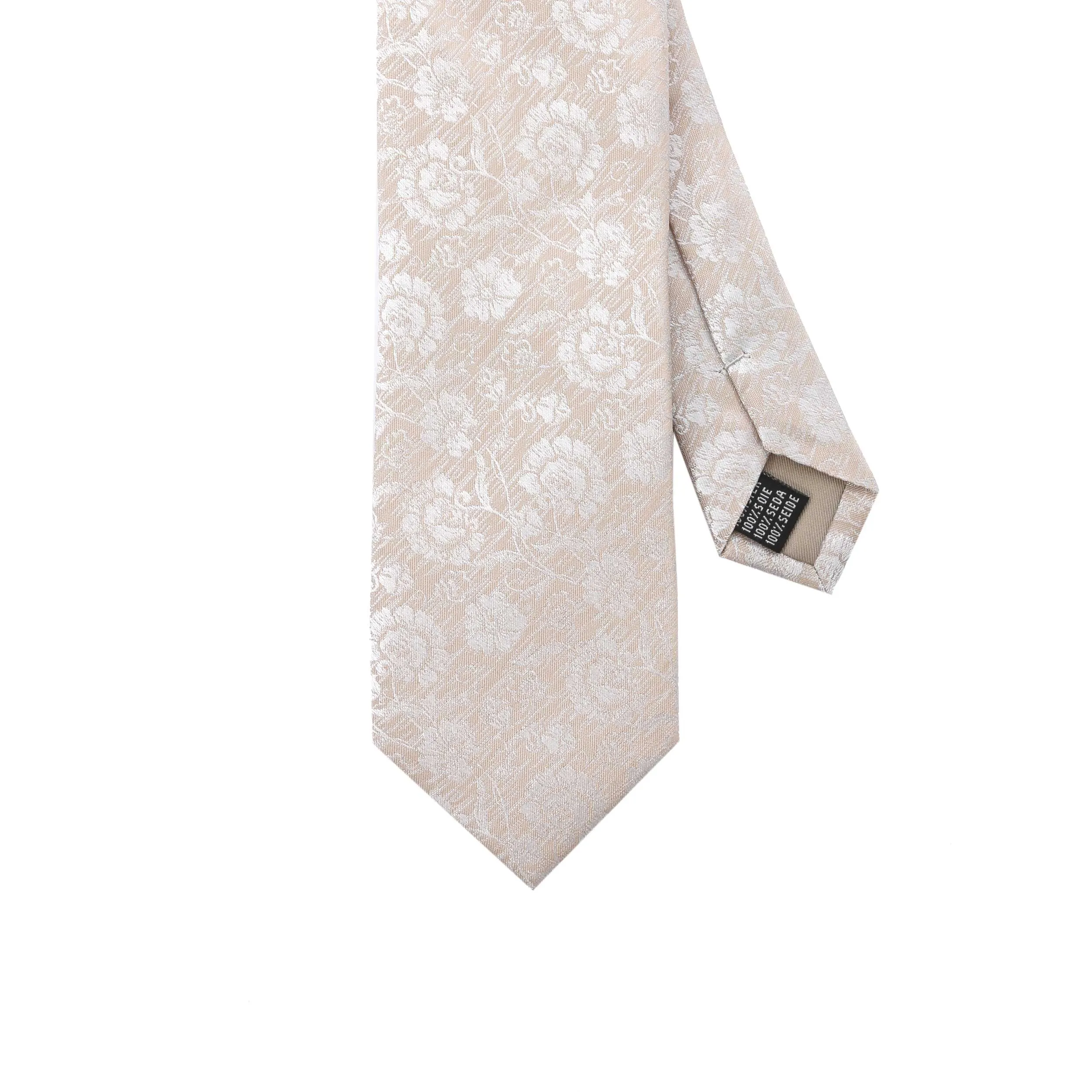 Remus Uomo Brushed Tie & Hank Set in Cream