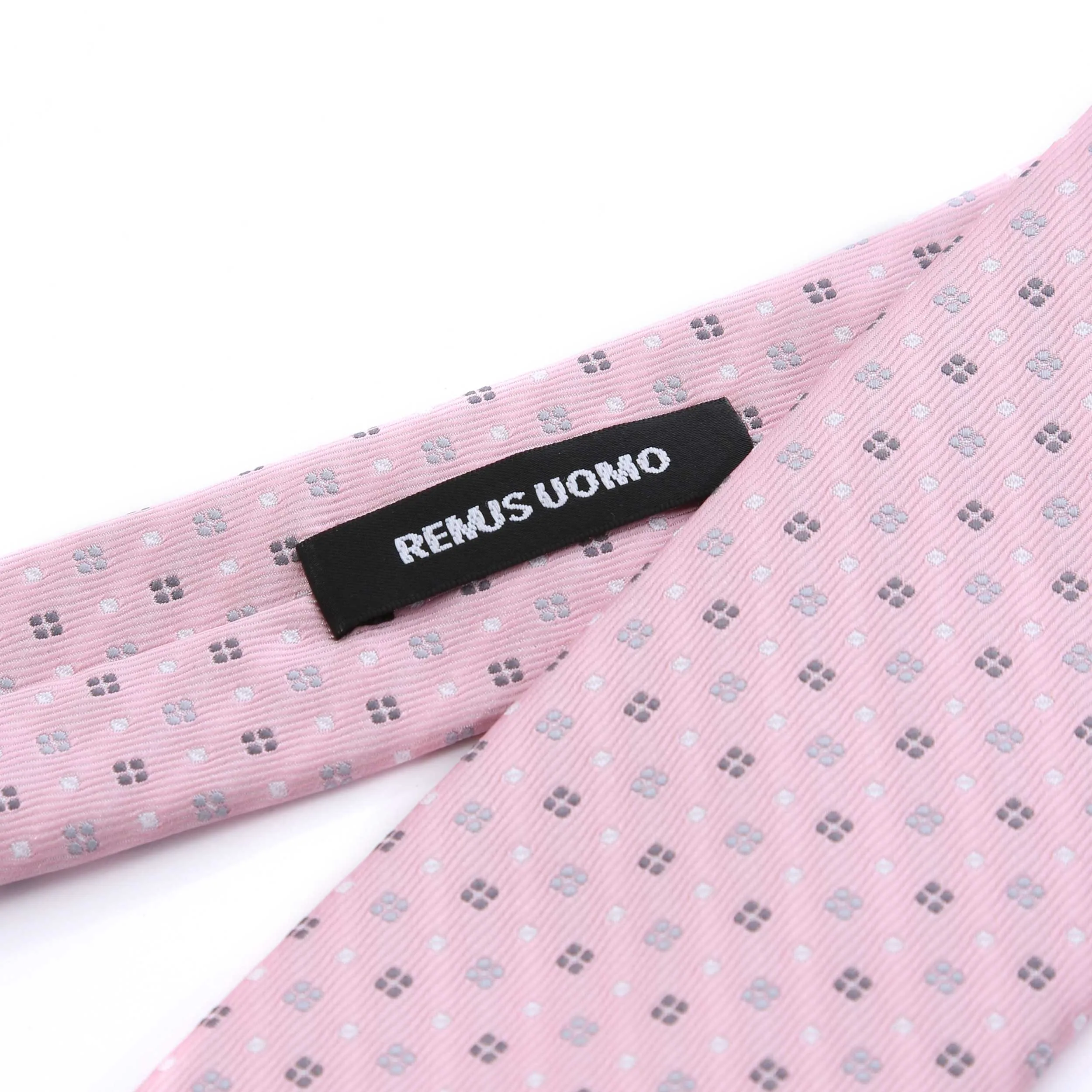 Remus Uomo Dot Tie & Hank Set in Pink