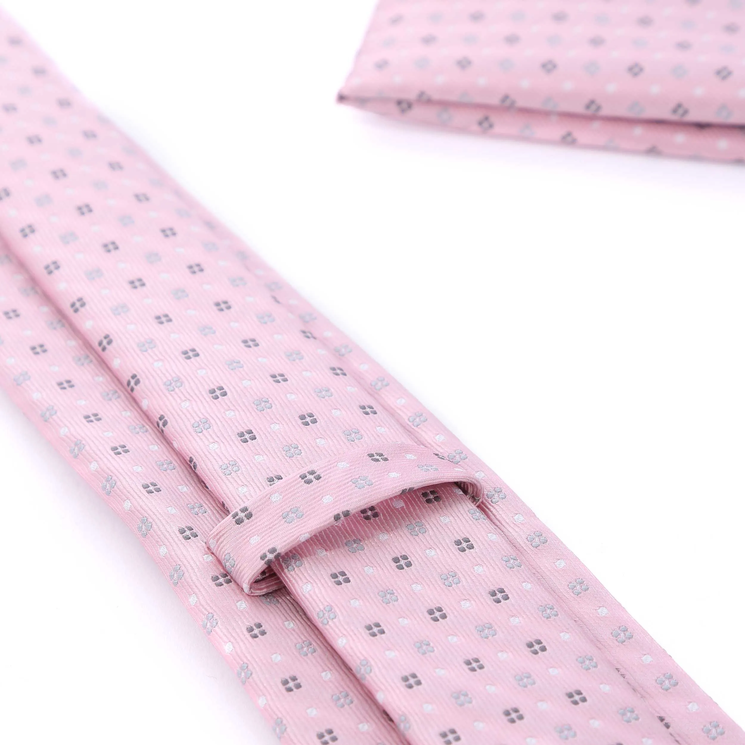 Remus Uomo Dot Tie & Hank Set in Pink