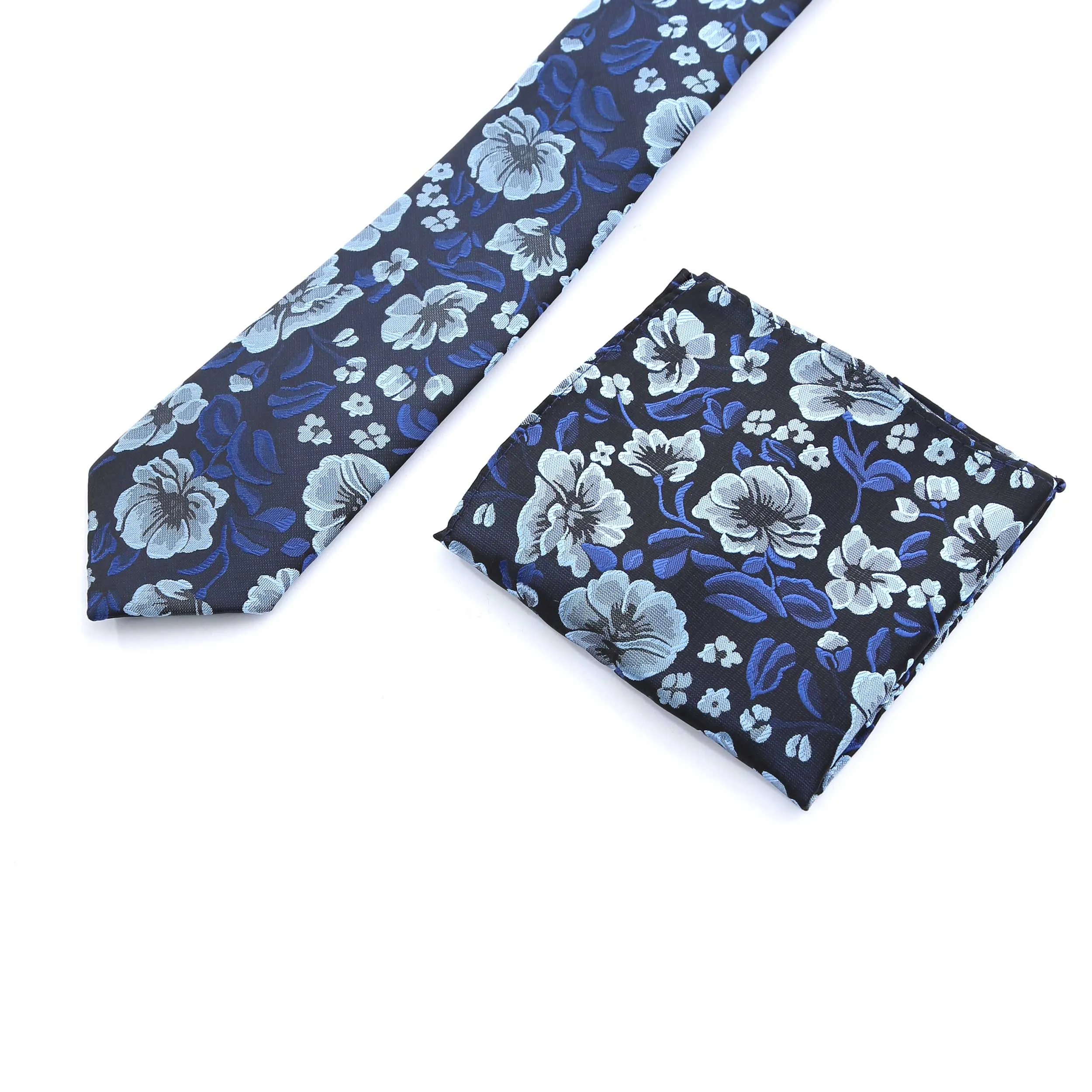 Remus Uomo Floral Tie & Hank Set in Navy