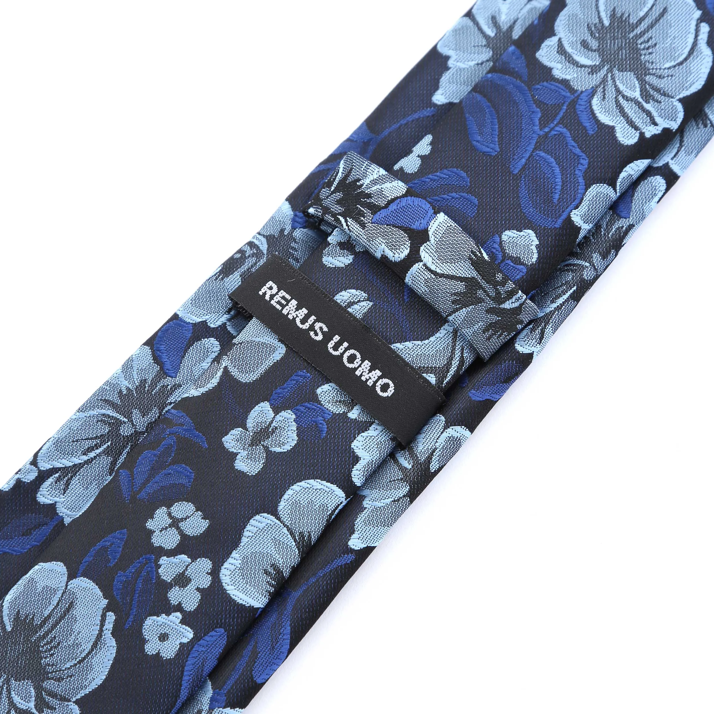 Remus Uomo Floral Tie & Hank Set in Navy