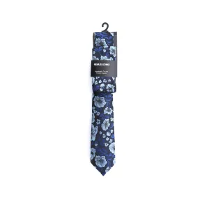 Remus Uomo Floral Tie & Hank Set in Navy