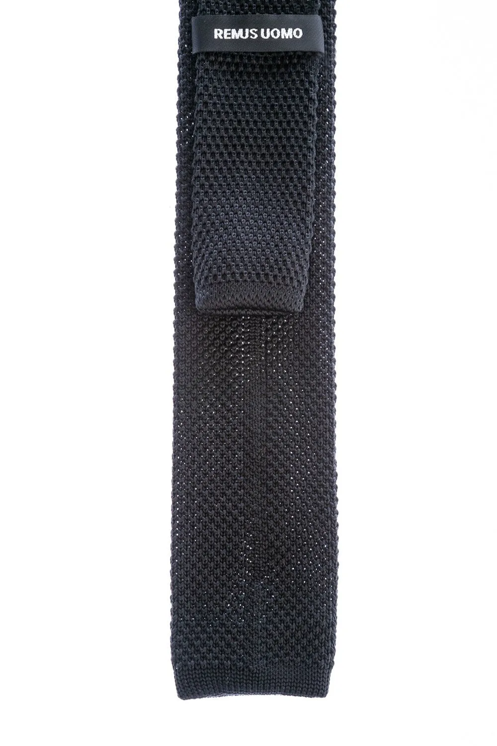 Remus Uomo Knitted Tie in Black