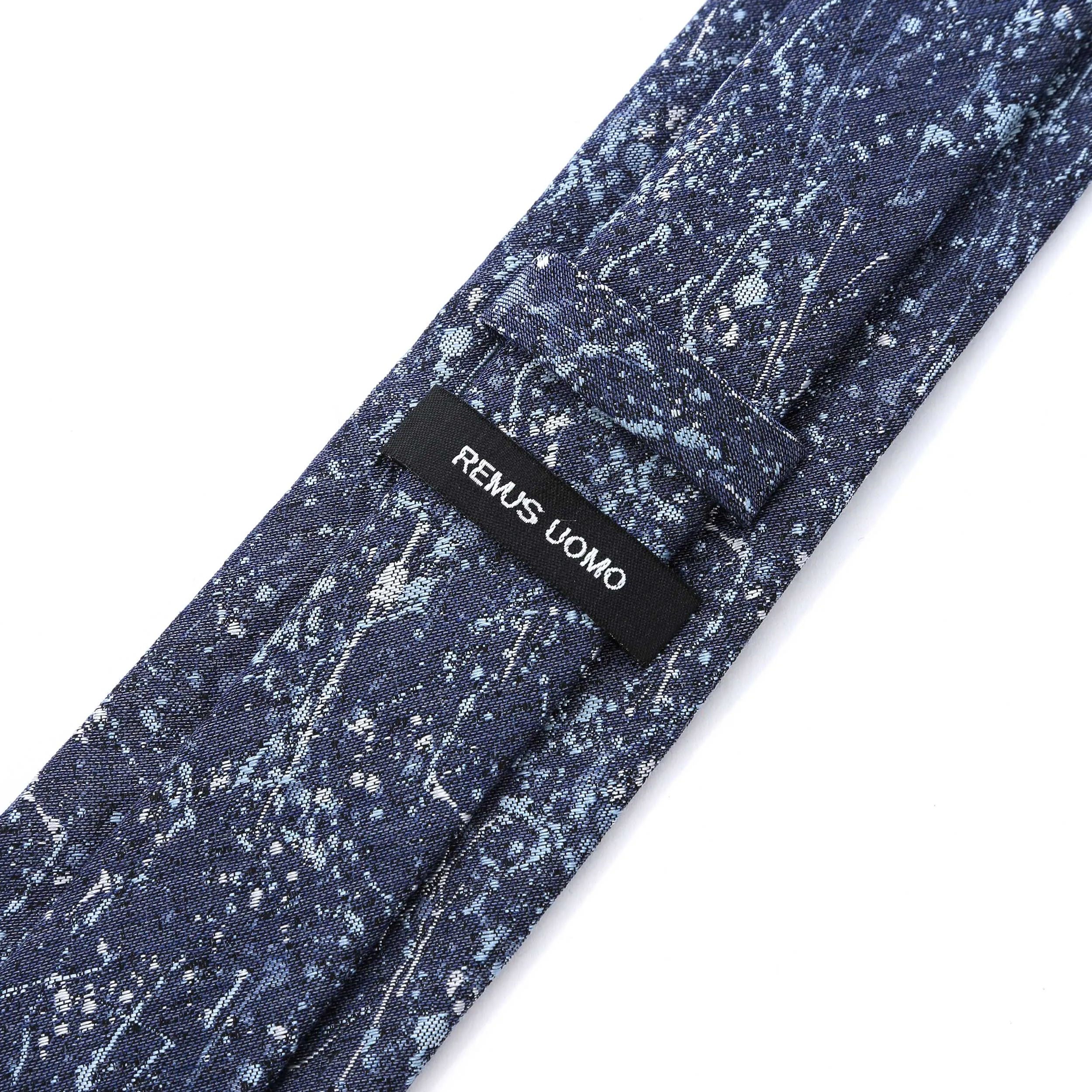 Remus Uomo Splatter Tie & Hank Set in Navy