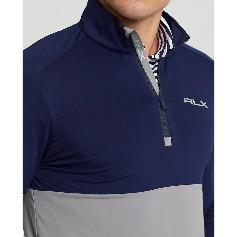 RLX Ralph Lauren Steel/French Navy Peached Airflow Jersey 1/4 Zip Midlayer