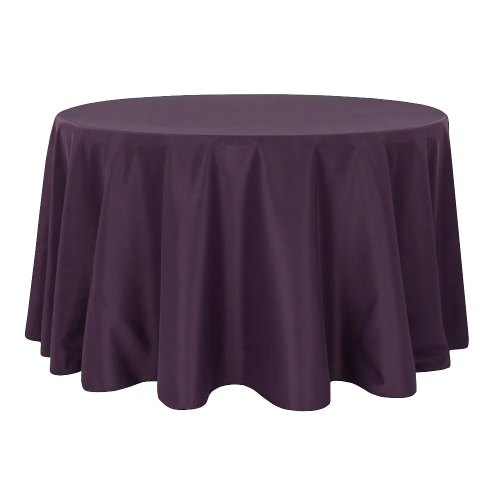 Round Polyester 132" Tablecloth - Eggplant/Plum