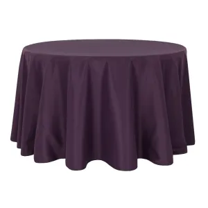 Round Polyester 132" Tablecloth - Eggplant/Plum