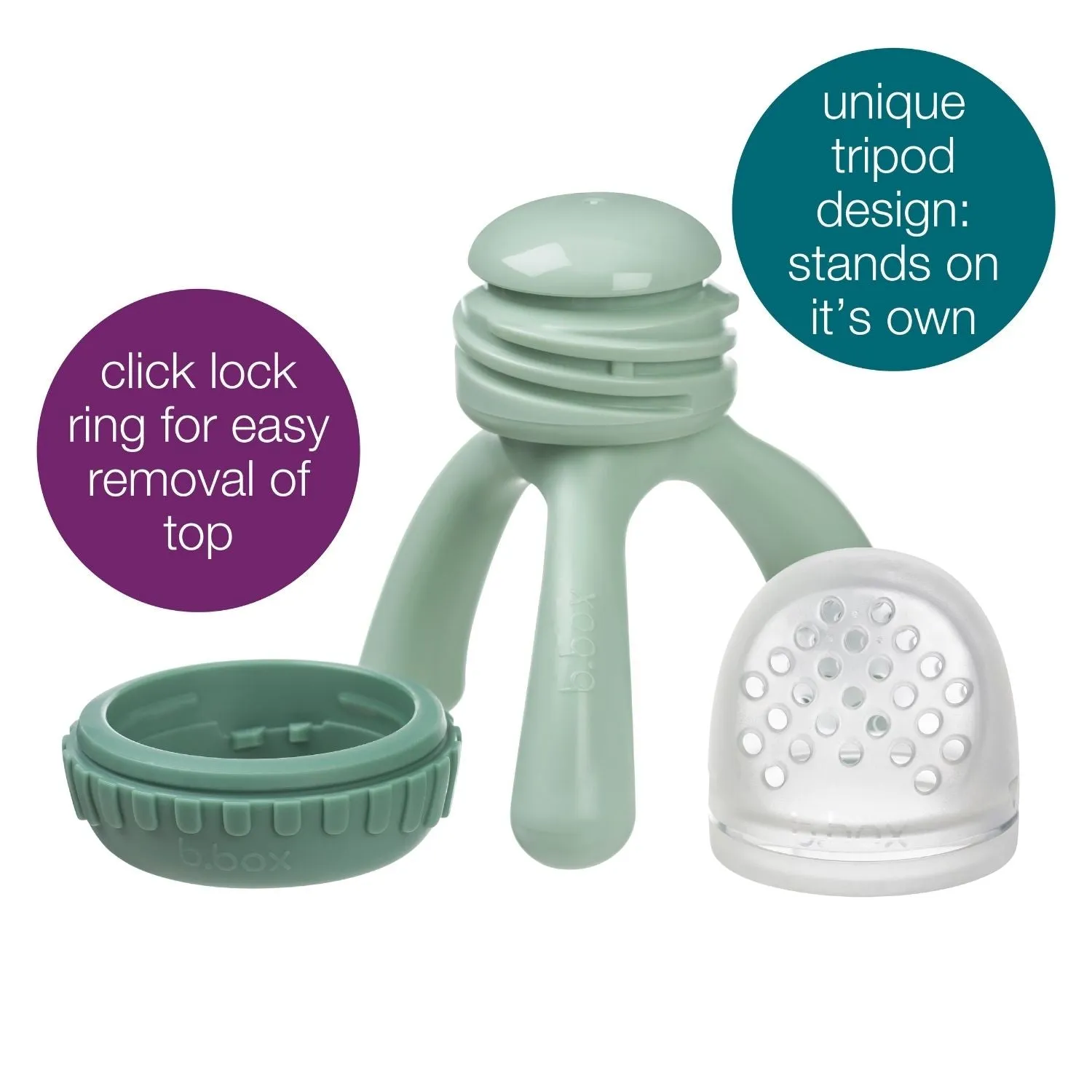 Silicone Fresh Food Feeder Sage Green