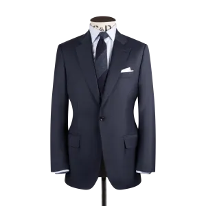 Single Breasted Classic Notch Suit in Navy Hopsack