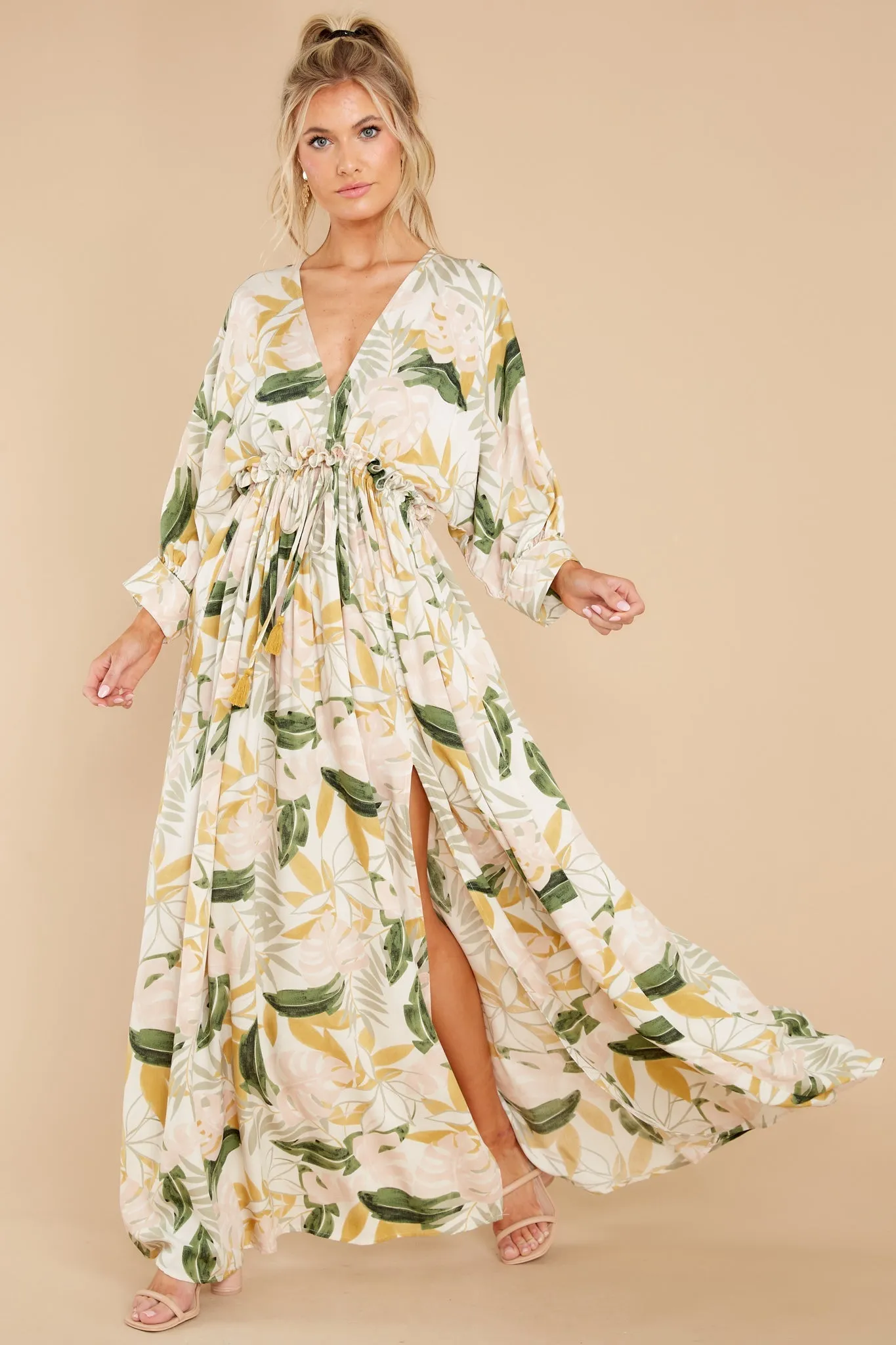 So Surreal Ivory Multi Print Maxi Dress