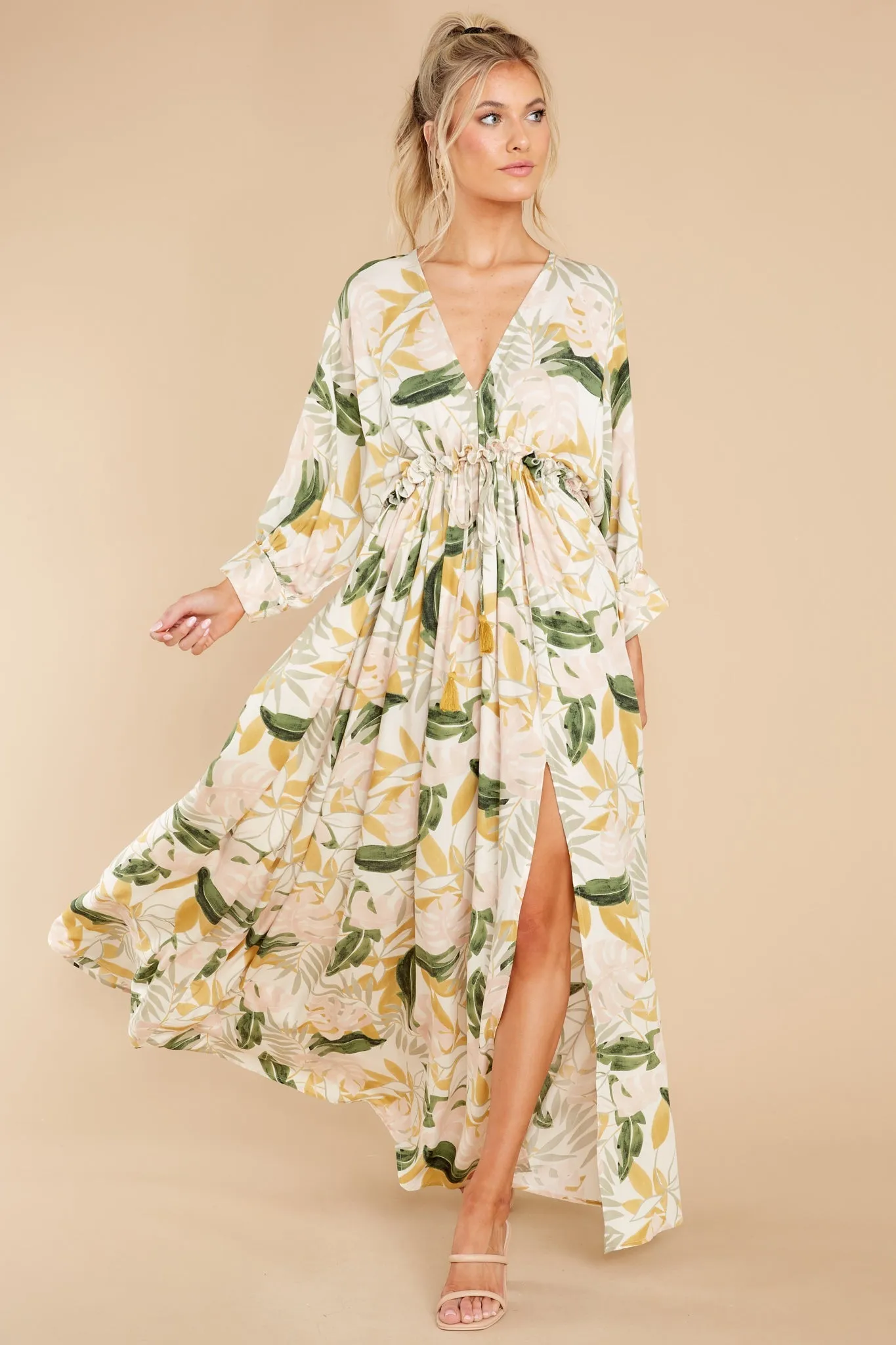 So Surreal Ivory Multi Print Maxi Dress