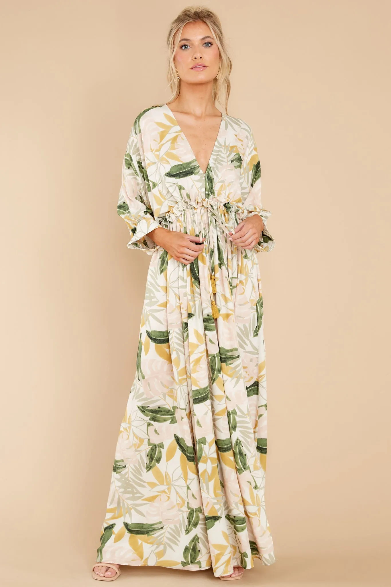 So Surreal Ivory Multi Print Maxi Dress