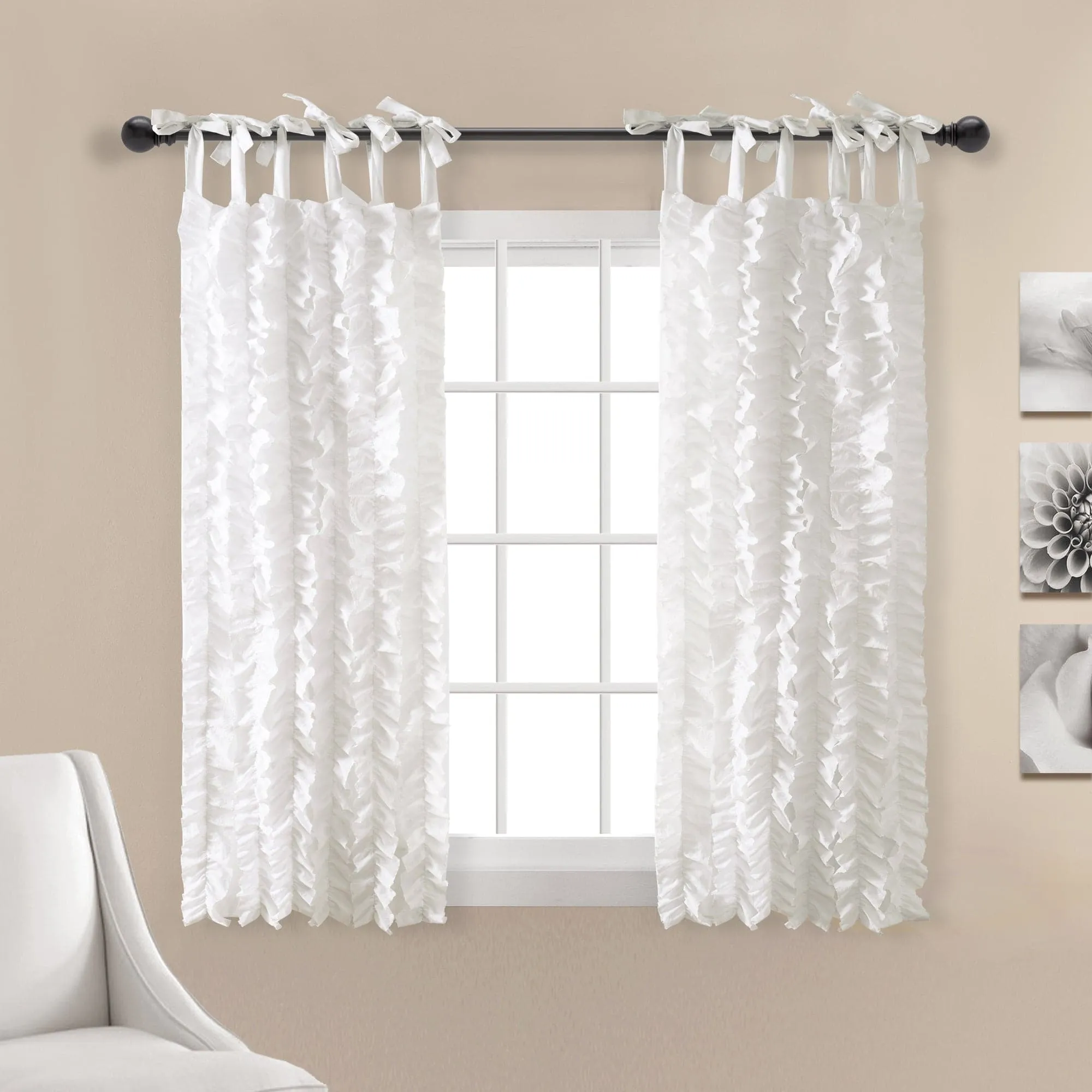 Sophia Ruffle Window Curtain Panel Set