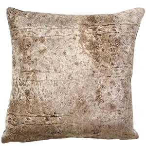 Square Pillow - Italian Snake Print Acid Wash Cowhide - 18" x 18"(PIL155)