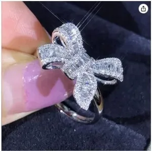 Sterling Silver Bow Women's Ring