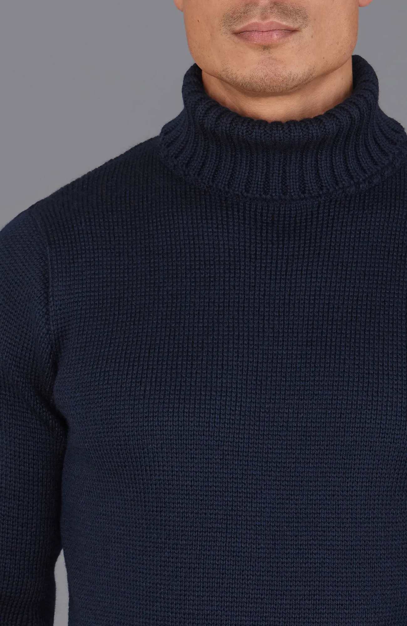 The Fitted Submariner - Roll Neck Merino Wool Jumper