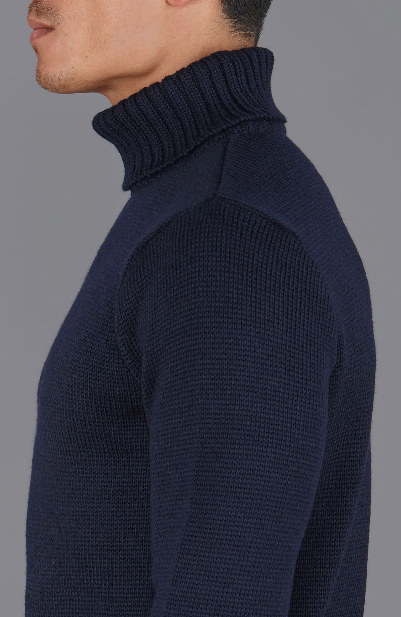 The Fitted Submariner - Roll Neck Merino Wool Jumper